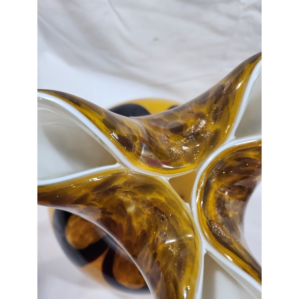 Murano Orange and Black Glass Base 21 cm high 17.5 cm wide 2.4 kg - Picture 6 of 16